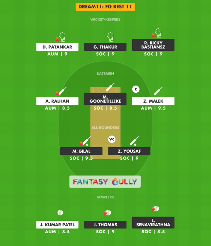 FG Best 11, AUM vs SOC Dream11 Fantasy Team Suggestion