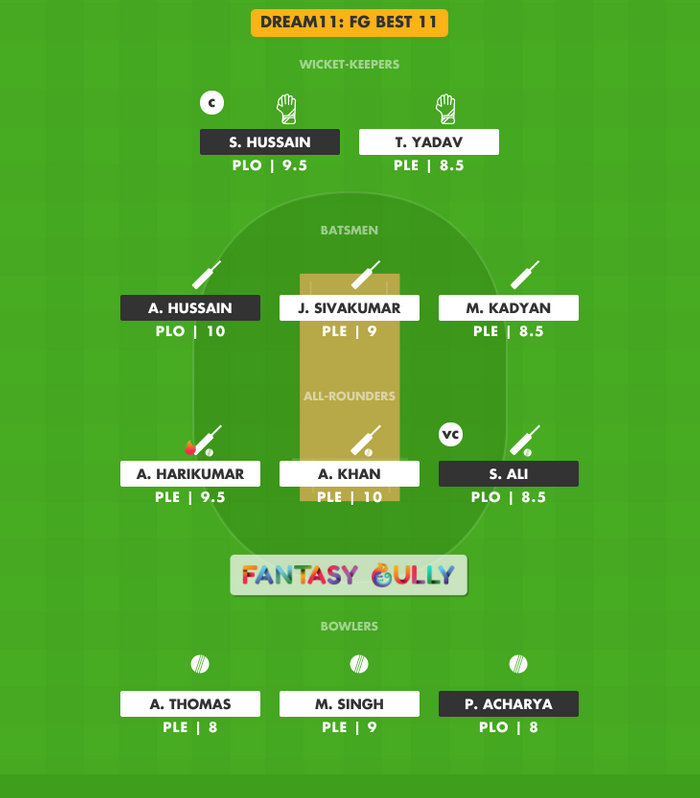 FG Best 11, PLO vs PLE Dream11 Fantasy Team Suggestion