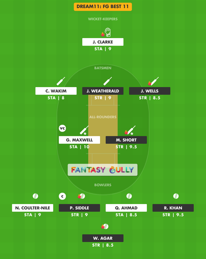 FG Best 11, STR vs STA Dream11 Fantasy Team Suggestion