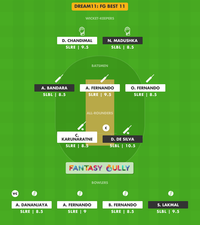 FG Best 11, SLBL vs SLRE Dream11 Fantasy Team Suggestion