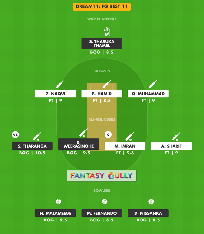 FG Best 11, BOG vs FT Dream11 Fantasy Team Suggestion