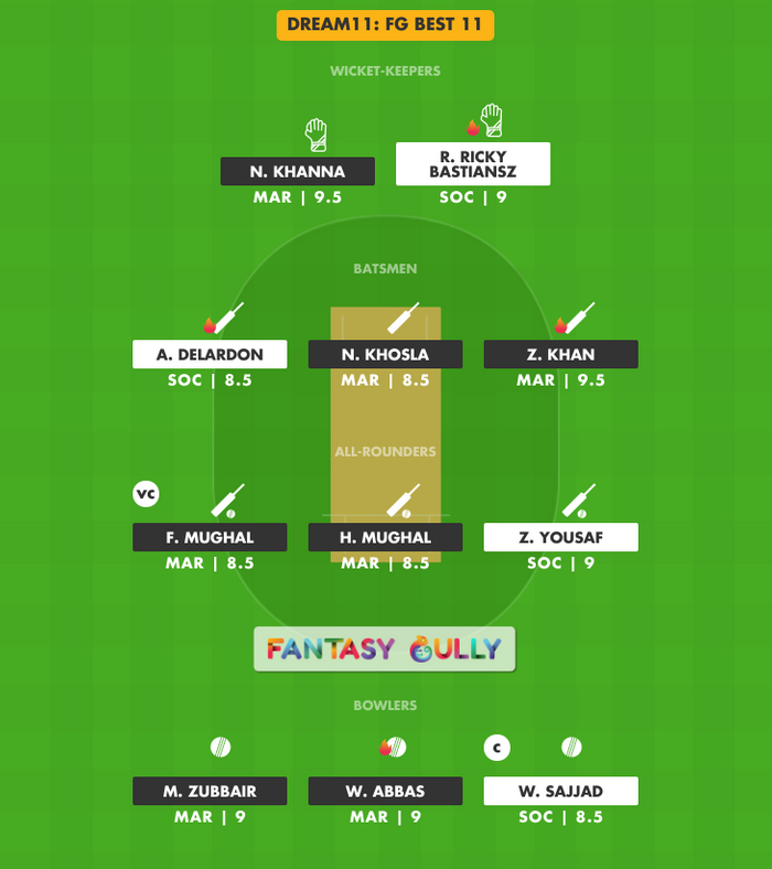 FG Best 11, MAR vs SOC Dream11 Fantasy Team Suggestion