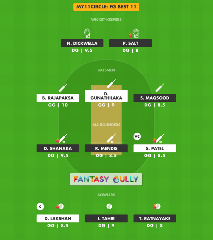 FG Best 11, GG vs DG My11Circle Fantasy Team Suggestion