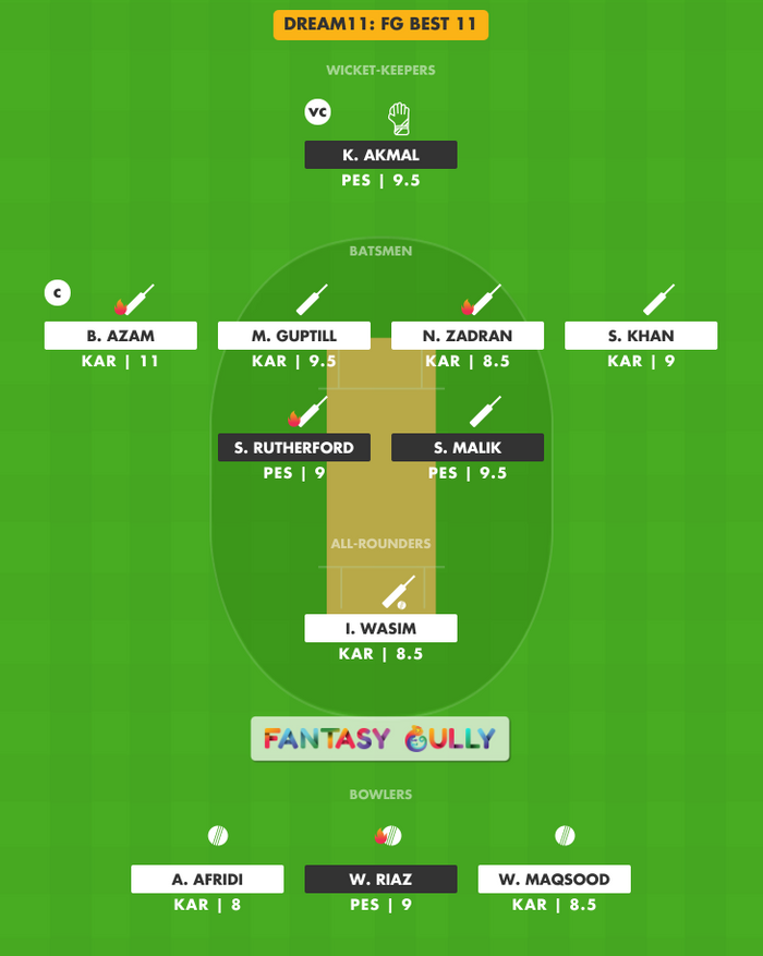 FG Best 11, PES vs KAR Dream11 Fantasy Team Suggestion