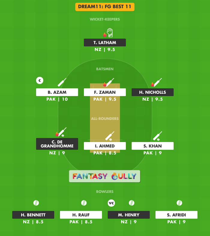 FG Best 11, PAK vs NZ Dream11 Fantasy Team Suggestion