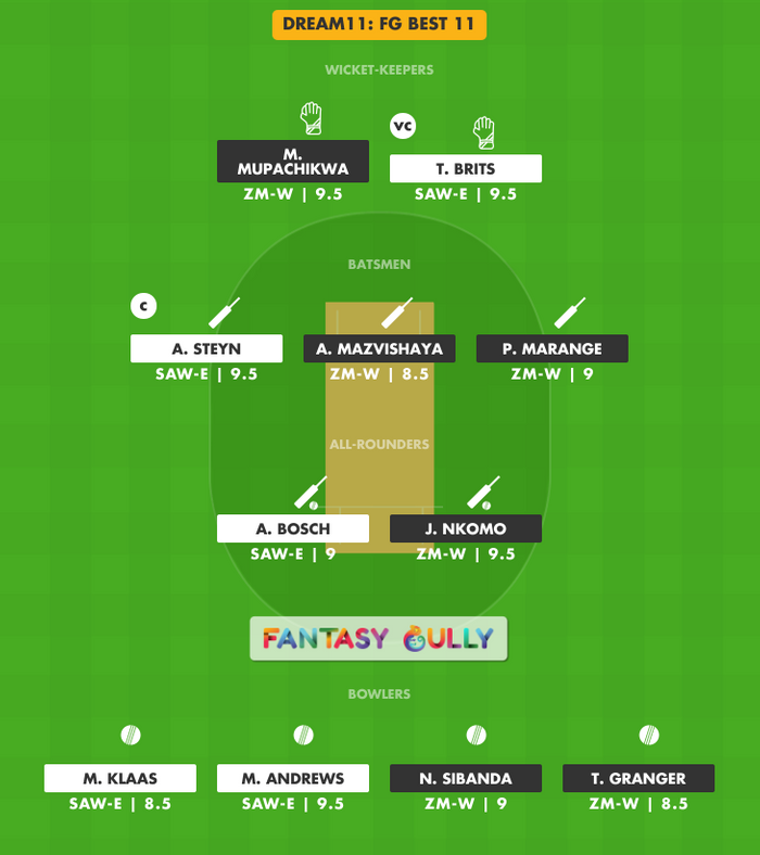 FG Best 11, ZM-W vs SAW-E Dream11 Fantasy Team Suggestion