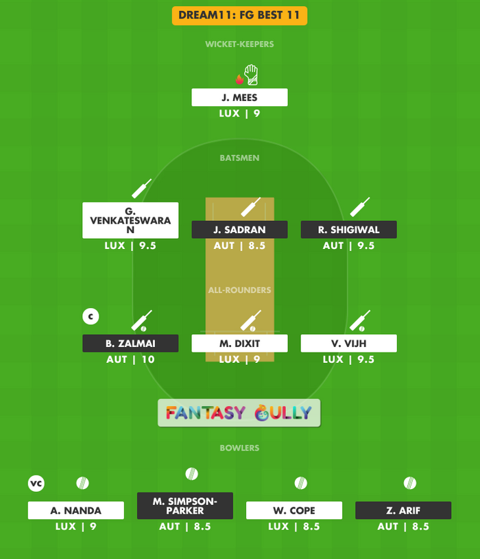 FG Best 11, AUT vs LUX Dream11 Fantasy Team Suggestion