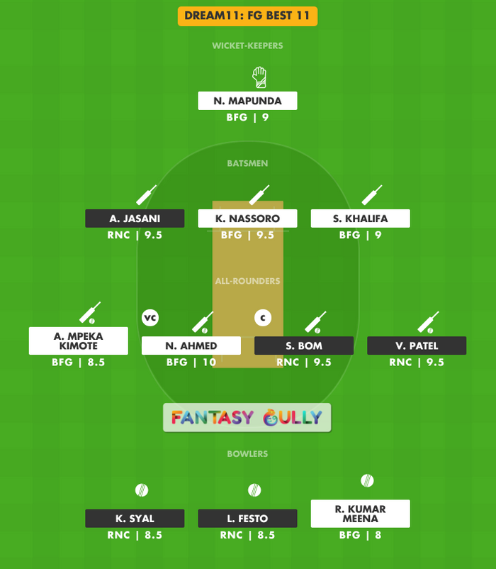 FG Best 11, RNC vs BFG Dream11 Fantasy Team Suggestion