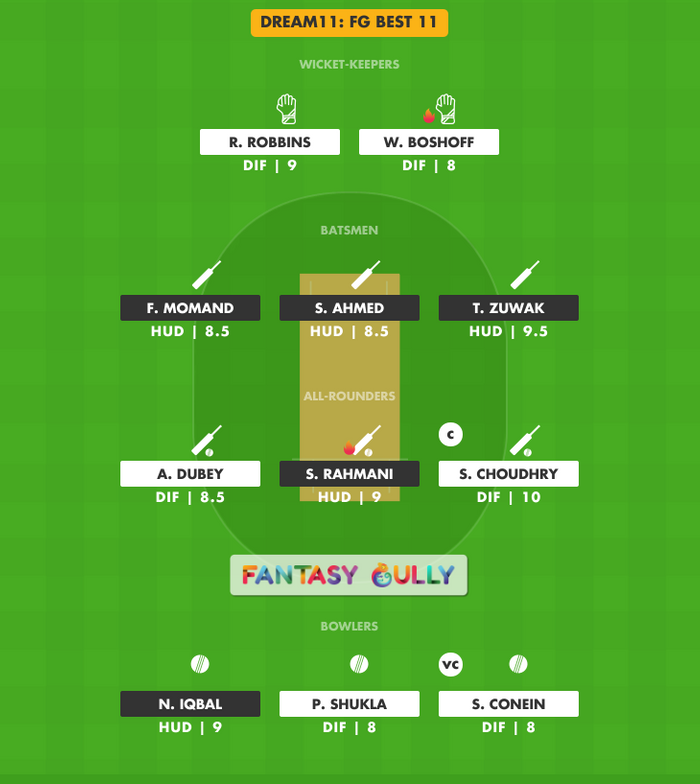 FG Best 11, DIF vs HUD Dream11 Fantasy Team Suggestion