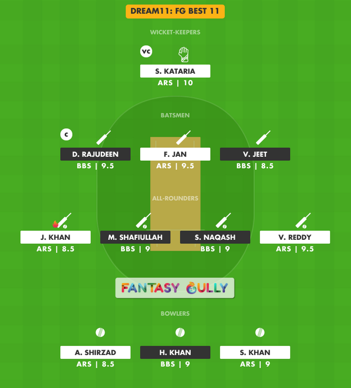 FG Best 11, ARS vs BBS Dream11 Fantasy Team Suggestion