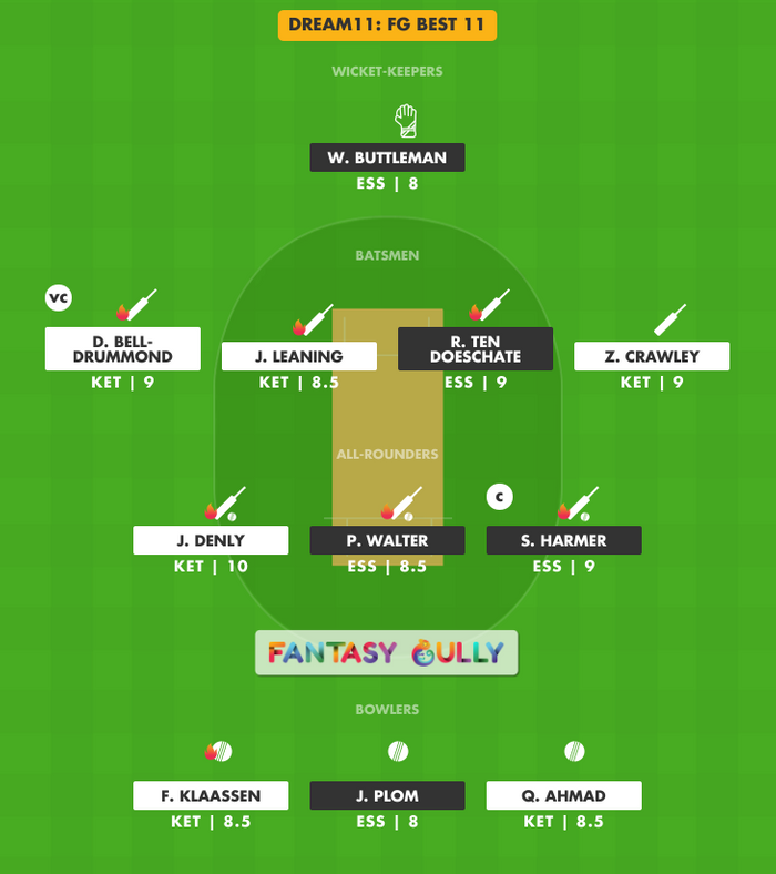 FG Best 11, KET vs ESS Dream11 Fantasy Team Suggestion