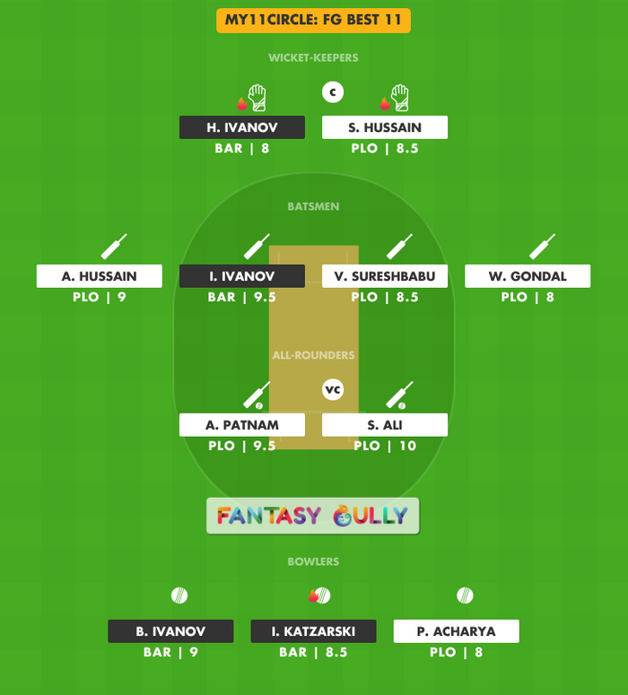 FG Best 11, BAR vs PLO My11Circle Fantasy Team Suggestion