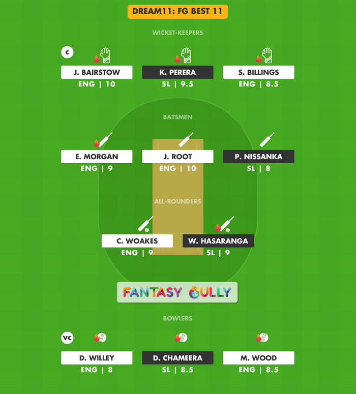 FG Best 11, ENG vs SL Dream11 Fantasy Team Suggestion