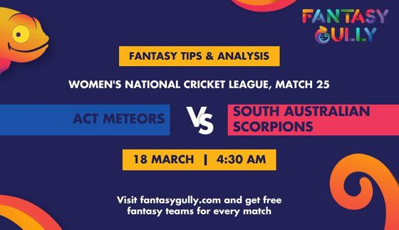 ACT Meteors vs South Australian Scorpions