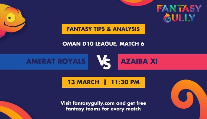 Amerat Royals बनाम Azaiba XI, Match 6