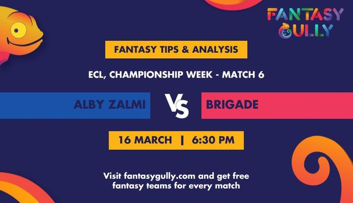 Alby Zalmi बनाम Brigade, Championship Week - Match 6