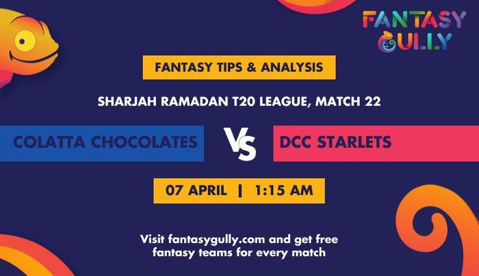 COL vs DCS (Colatta Chocolates vs DCC Starlets), Match 22