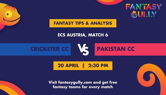 Cricketer CC vs Pakistan CC, Match 6