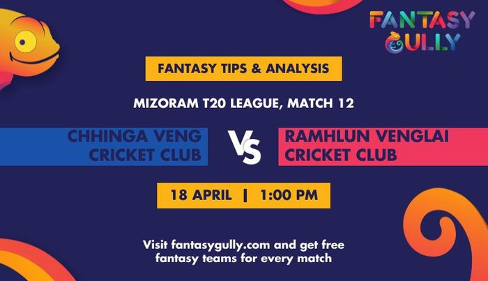 CVCC vs RVCC (Chhinga Veng Cricket Club vs Ramhlun Venglai Cricket Club), Match 12