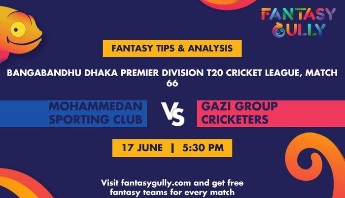 Mohammedan Sporting Club vs Gazi Group Cricketers, Match 66