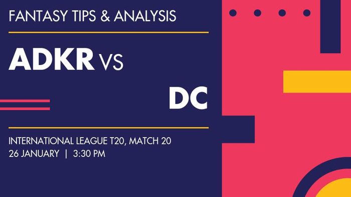 Abu Dhabi Knight Riders बनाम Dubai Capitals, Match 20