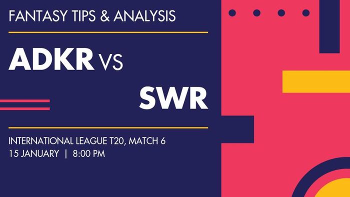 ADKR vs SWR (Abu Dhabi Knight Riders vs Sharjah Warriorz), Match 6