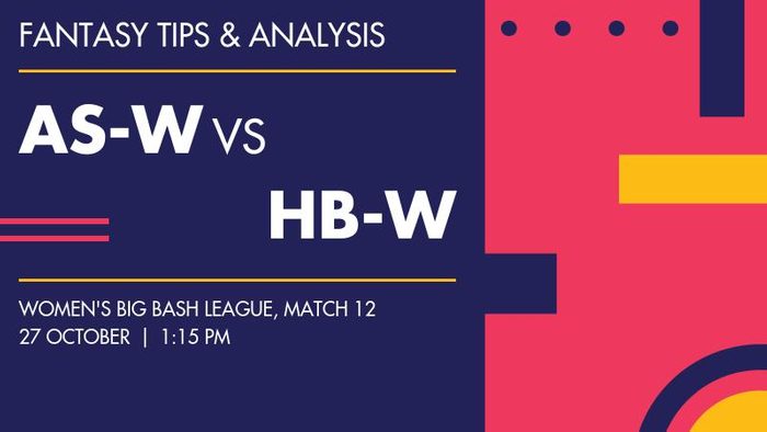 AS-W vs HB-W (Adelaide Strikers Women vs Hobart Hurricanes Women), Match 12