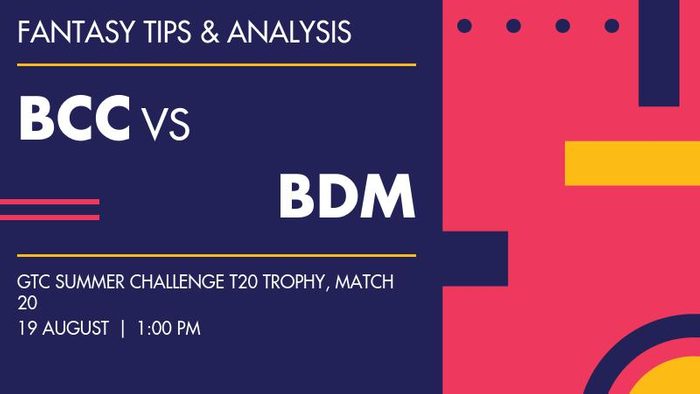 BCC vs BDM (Bud Cricket Club vs BDMTCC), Match 20