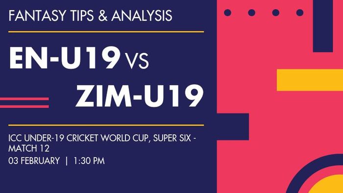 EN-U19 vs ZIM-U19 (England Under-19 vs Zimbabwe Under-19), Super Six - Match 12