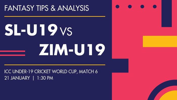 SL-U19 vs ZIM-U19 (Sri Lanka Under-19 vs Zimbabwe Under-19), Match 6