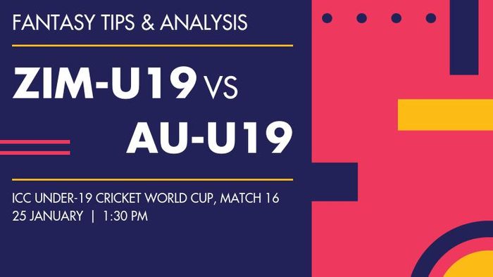 ZIM-U19 vs AU-U19 (Zimbabwe Under-19 vs Australia Under-19), Match 16