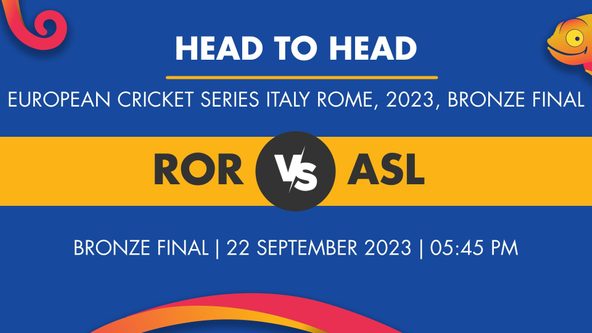 ROR vs ASL Player Stats for Bronze Final, ROR vs ASL Prediction Who Will Win Today's European Cricket Series Italy, Rome Match Between Royal Roma and Asian Latina