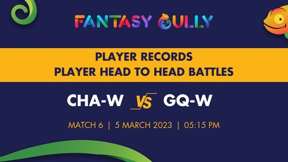 CHA-W vs GQ-W player battle, player records and player head to head records for Match 6, Rwanda Women's T10 2023