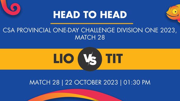 LIO vs TIT Player Stats for Match 28, LIO vs TIT Prediction Who Will Win Today's CSA Provincial One-Day Challenge Division One Match Between DP World Lions and Titans