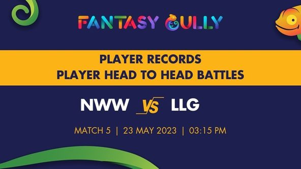 NWW vs LLG player battle, player records and player head to head records for Match 5, Ireland Inter-Provincial Limited Over Cup 2023