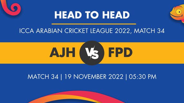 AJH vs FPD Player Stats for Match 34 - Who Will Win Today's ICCA Arabian Cricket League Match Between Ajman Heroes and Foot Print Defenders