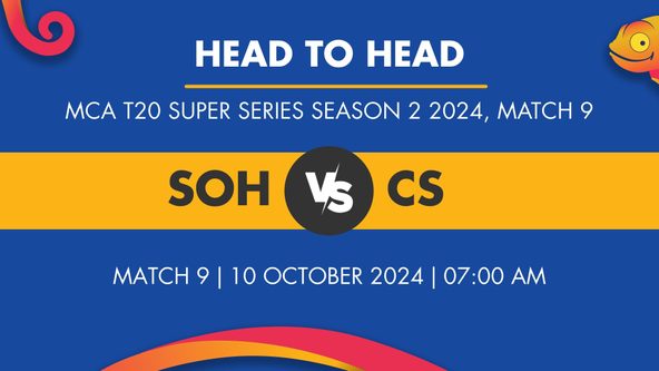 SOH vs CS Player Stats for Match 9, SOH vs CS Prediction Who Will Win Today's MCA T20 Super Series Season 2 Match Between Southern Hitters and Central Smashers