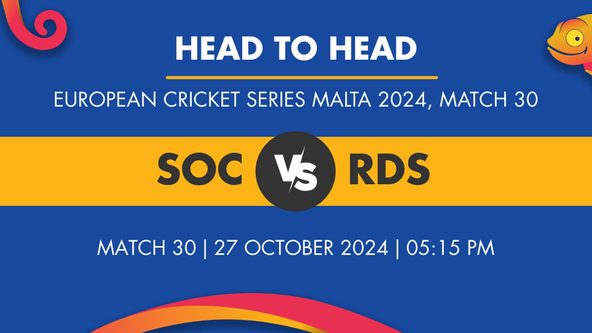 SOC vs RDS Player Stats for Match 30, SOC vs RDS Prediction Who Will Win Today's European Cricket Series Malta Match Between Southern Crusaders and Red Stars