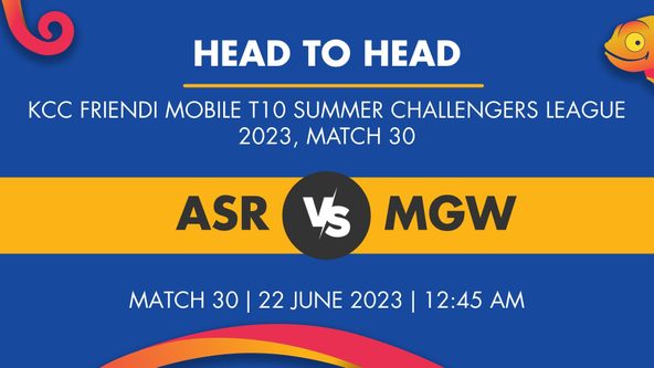 ASR vs MGW Player Stats for Match 30, ASR vs MGW Prediction Who Will Win Today's KCC FRiENDi mobile T10 Summer Challengers League Match Between Al Sayer and MG Warriors