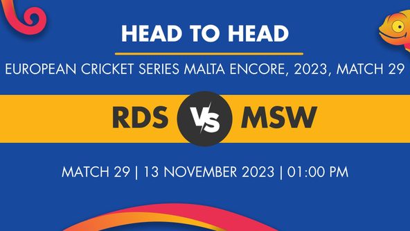 RDS vs MSW Player Stats for Match 29 and 30, RDS vs MSW Prediction Who Will Win Today's European Cricket Series Malta, Encore Match Between Red Stars and Msida Warriors