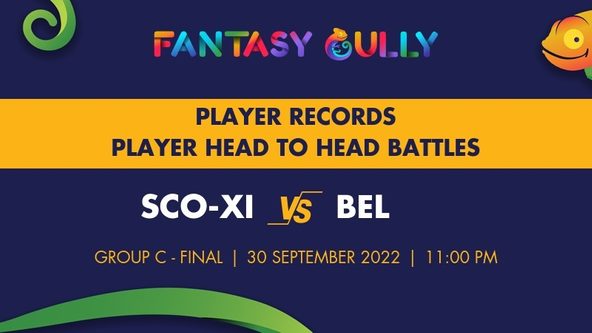 SCO-XI vs BEL player battle, player records and player head to head records for Group C - Final, European Championship 2022