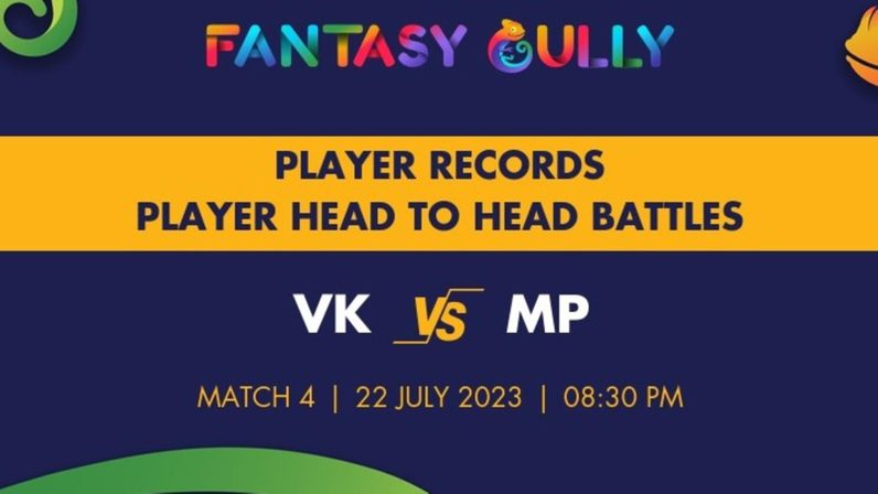 Vk Vs Mp Player Battle Player Records And Player Head To Head Records For Match 4 Global T20 2941