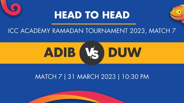 ADIB vs DUW Player Stats for Match 7 - Who Will Win Today's ICC Academy Ramadan Tournament Match Between Abu Dhabi Islamic Bank and Dubai Wanderers