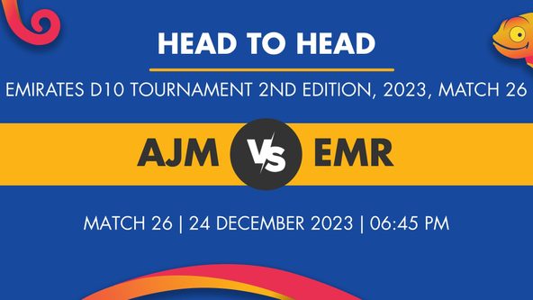 AJM vs EMR Player Stats for Match 26, AJM vs EMR Prediction Who Will Win Today's Emirates D10 Tournament, 2nd Edition Match Between Ajman and Emirates Red