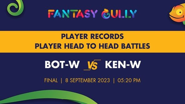 BOT-W vs KEN-W player battle, player records and player head to head records for Final, ICC Women's T20 World Cup Africa Division 2 Qualifier 2023