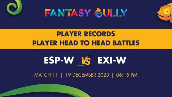 ESP-W vs EXI-W player battle, player records and player head to head records for Match 11, European Championship Women's 2023