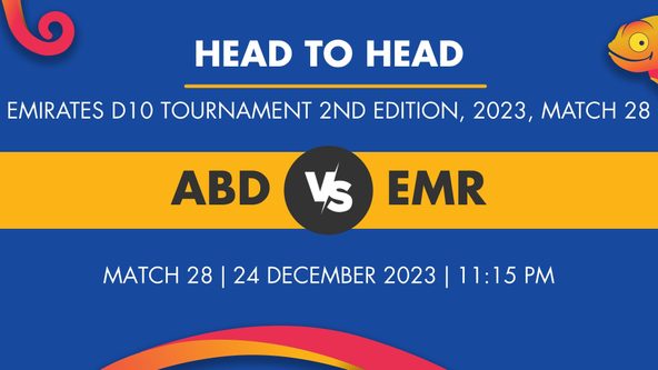 ABD vs EMR Player Stats for Match 28, ABD vs EMR Prediction Who Will Win Today's Emirates D10 Tournament, 2nd Edition Match Between Abu Dhabi and Emirates Red