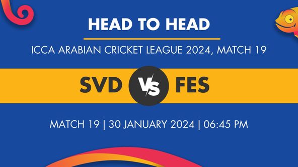 SVD vs FES Player Stats for Match 19, SVD vs FES Prediction Who Will Win Today's ICCA Arabian Cricket League Match Between Seven Districts and Fly Emirates