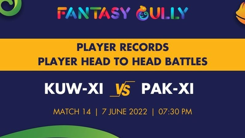 KUW-XI Vs PAK-XI Player Battle, Player Records And Player Head To Head ...