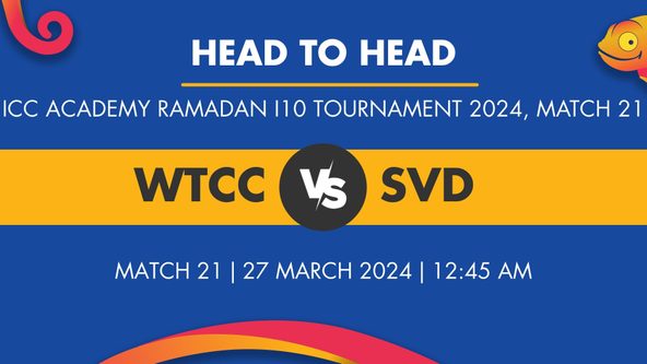 WTCC vs SVD Player Stats for Match 21, WTCC vs SVD Prediction Who Will Win Today's ICC Academy Ramadan I10 Tournament Match Between Wavilog Tech CC and Seven Districts